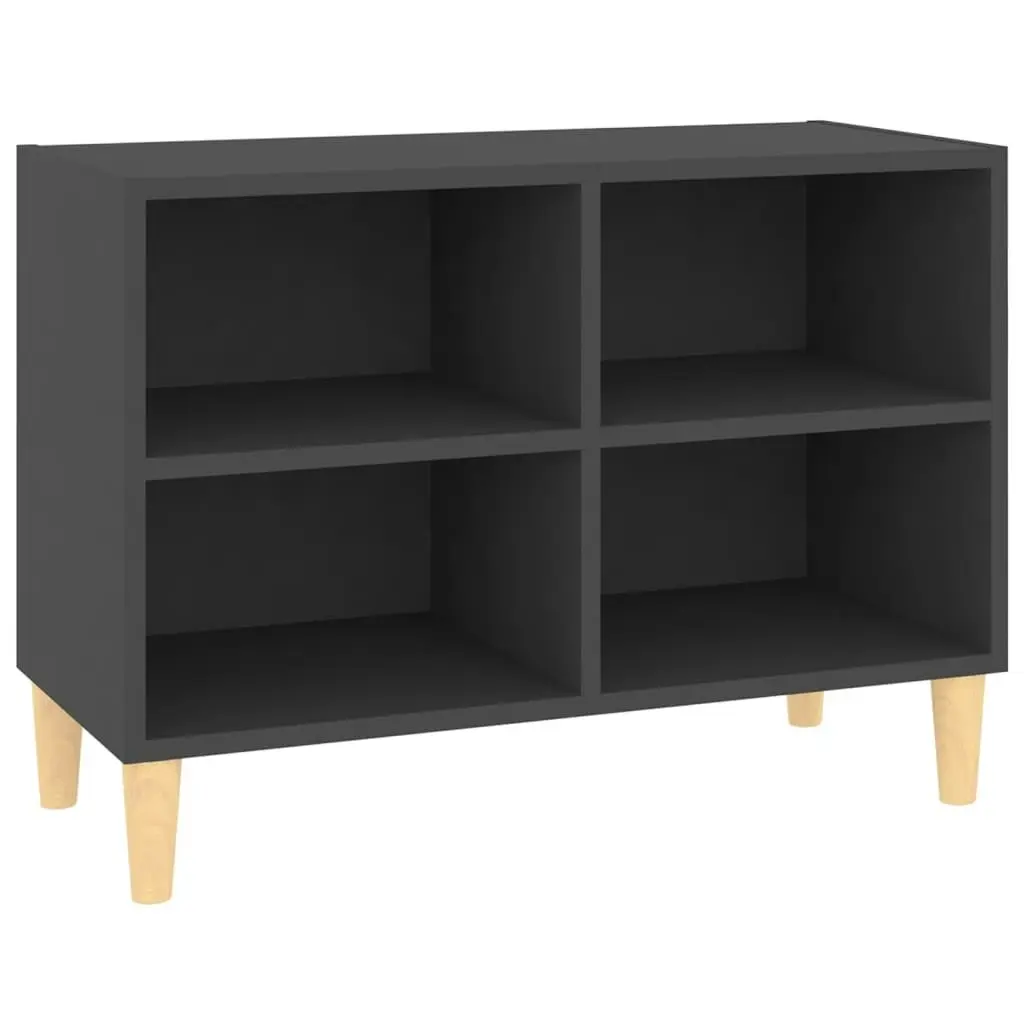 TV Cabinet with Solid Wood Legs Grey 69.5x30x50 cm 805925