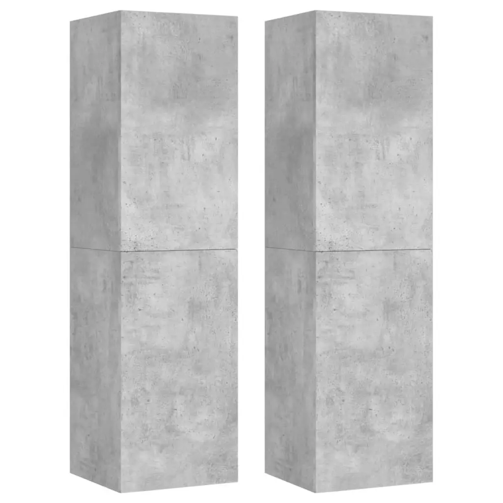 TV Cabinets 2 pcs Concrete Grey 30.5x30x110 cm Engineered Wood 803371