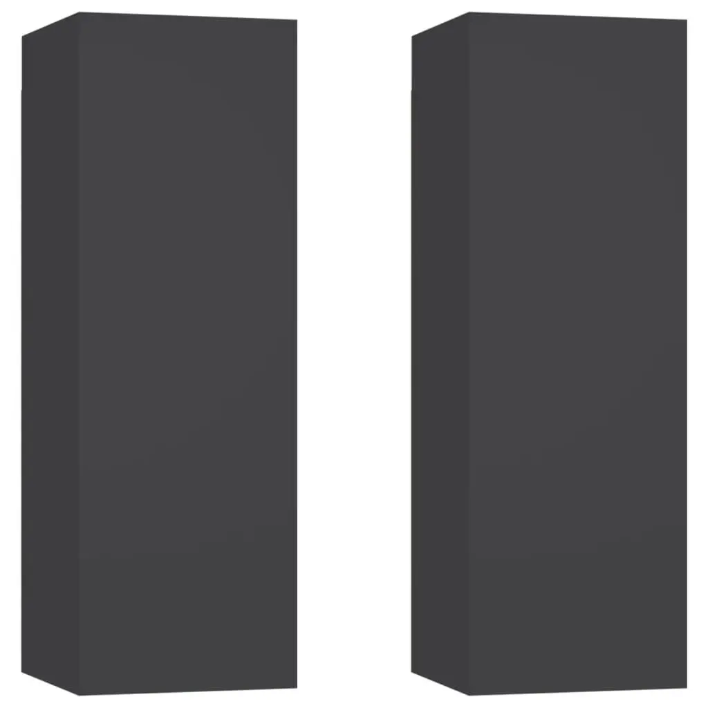 TV Cabinets 2 pcs Grey 30.5x30x90 cm Engineered Wood 803349