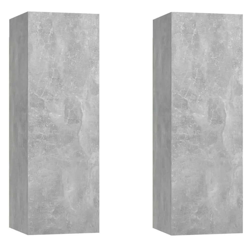 TV Cabinets 2 pcs Concrete Grey 30.5x30x90 cm Engineered Wood 803353