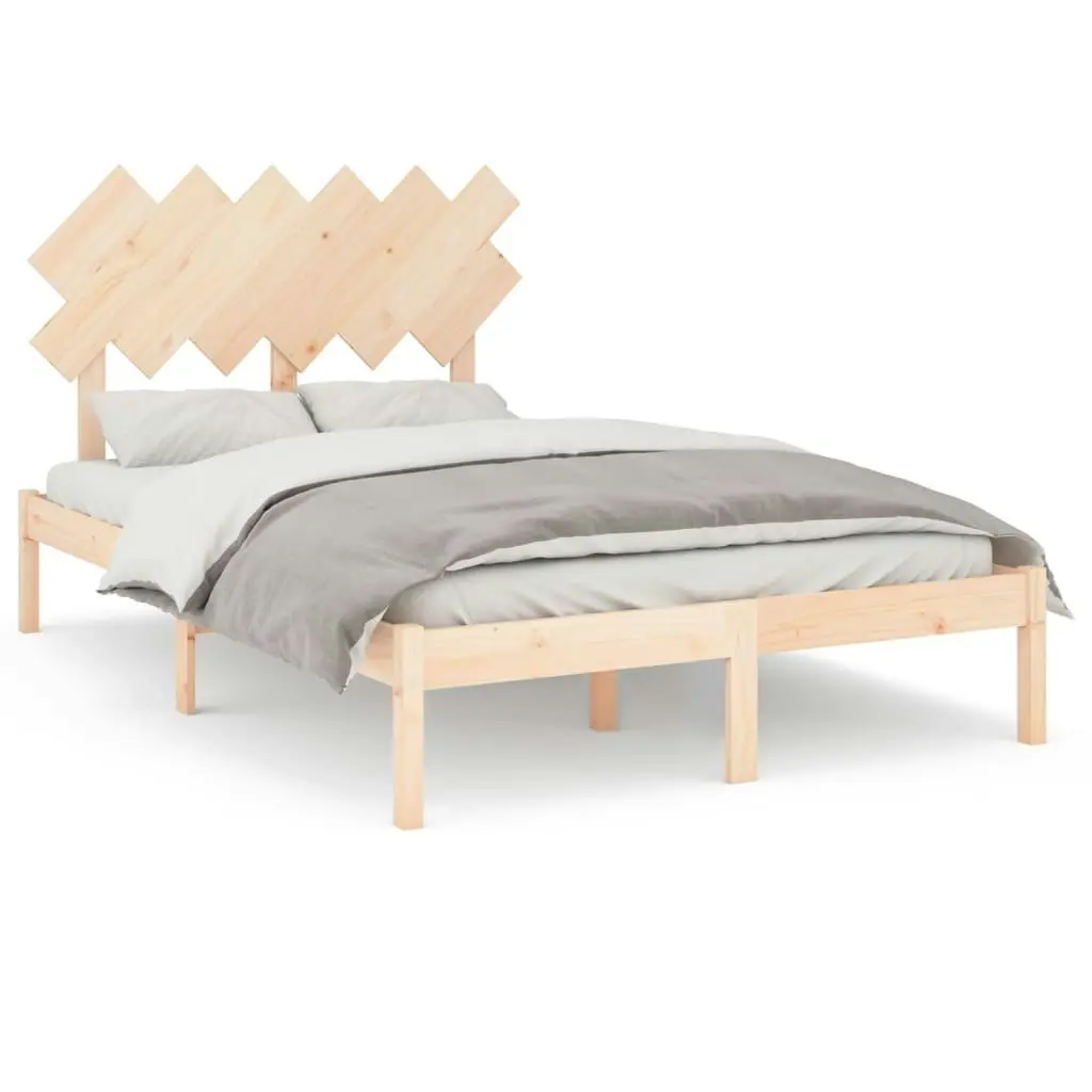 Bed Frame 137x187 cm Double Size Solid Wood 3104843