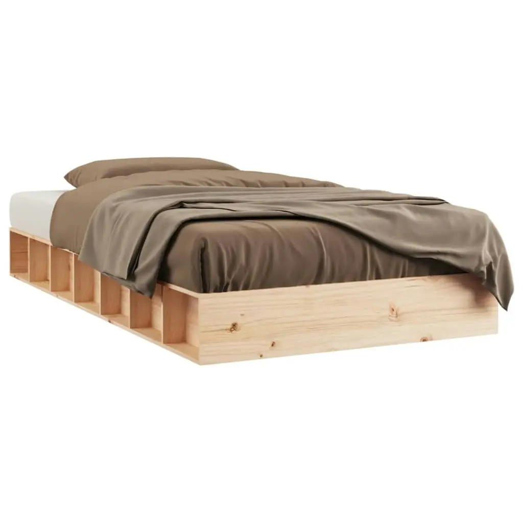 Bed Frame 92x187 cm Single Size Solid Wood 820701