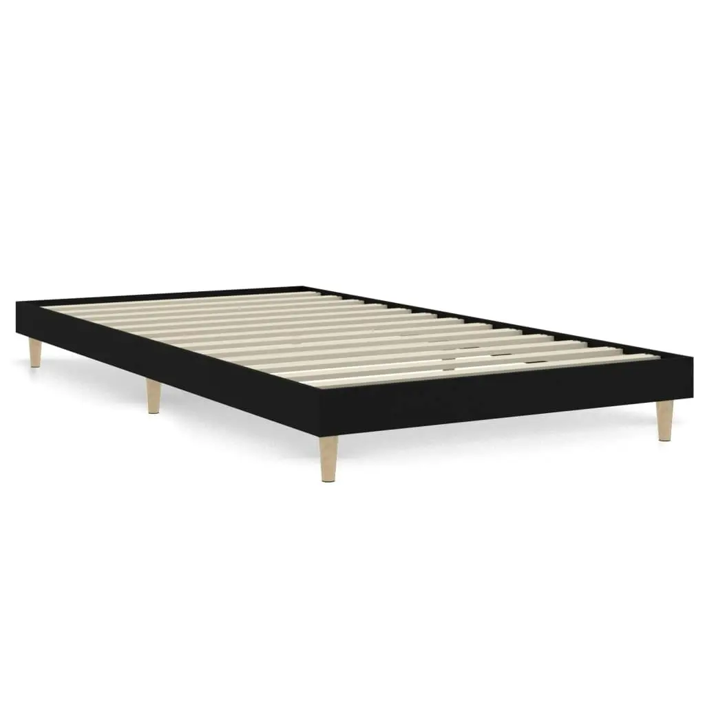 Bed Frame Black 92x187 cm Single Size Engineered Wood 832094