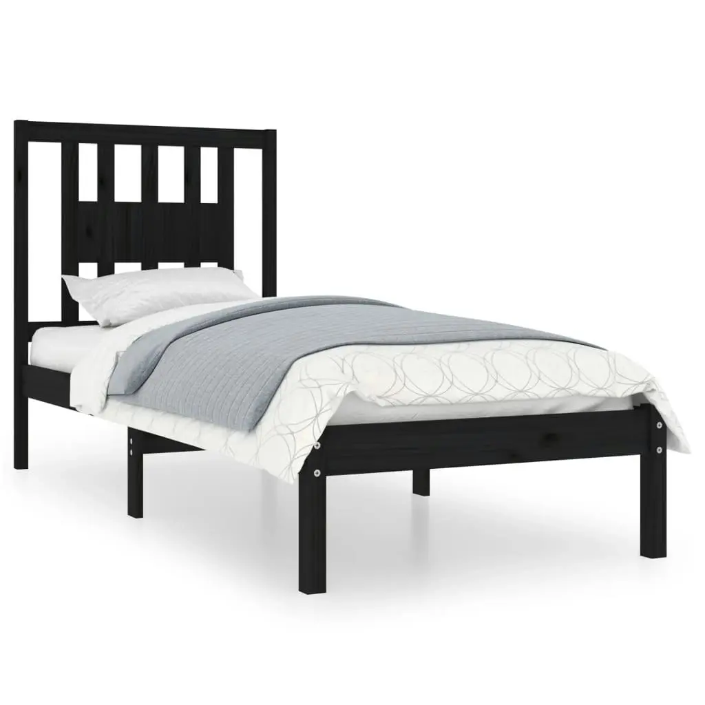 Bed Frame without Mattress Black Solid Wood 90x190 cm 3104032