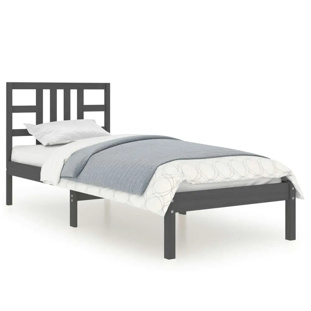 Bed Frame without Mattress Black 90x190 cm Solid Wood 3105374