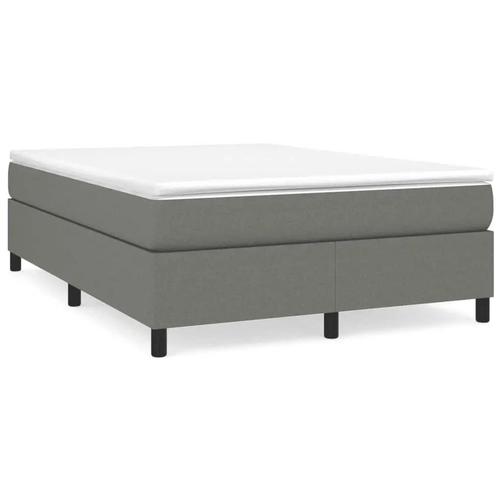 Bed Frame without Mattress Dark Grey Double Fabric 3120901