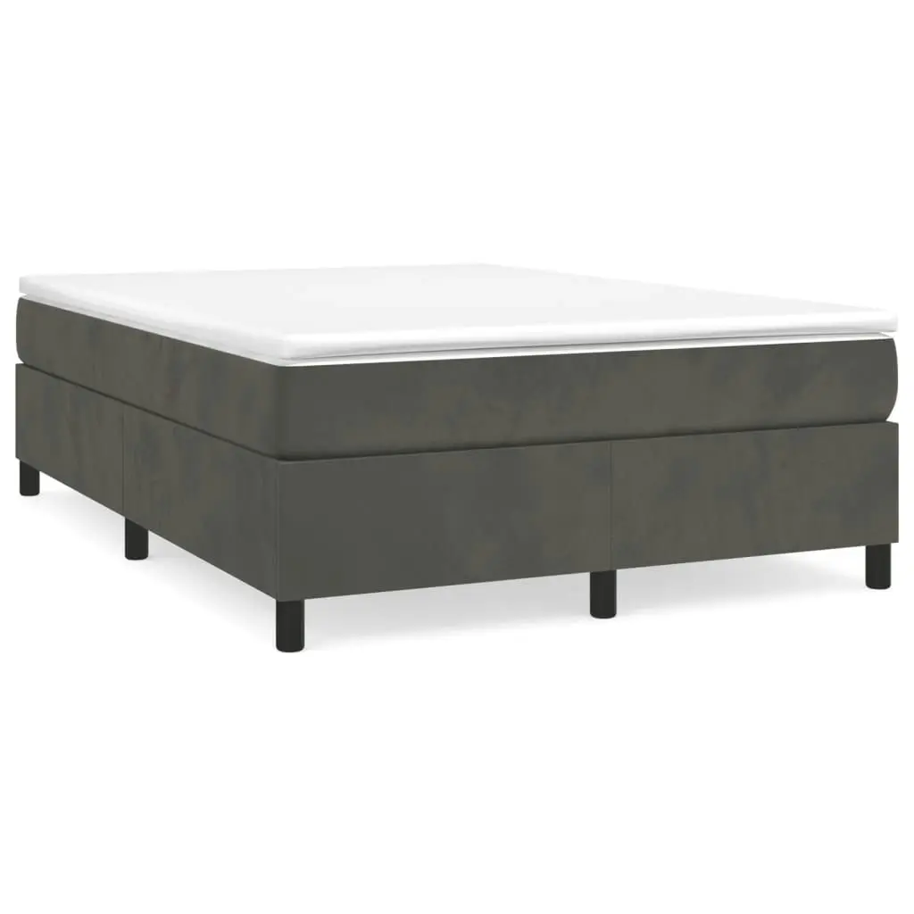 Bed Frame without Mattress Dark Grey Double Velvet 3121151