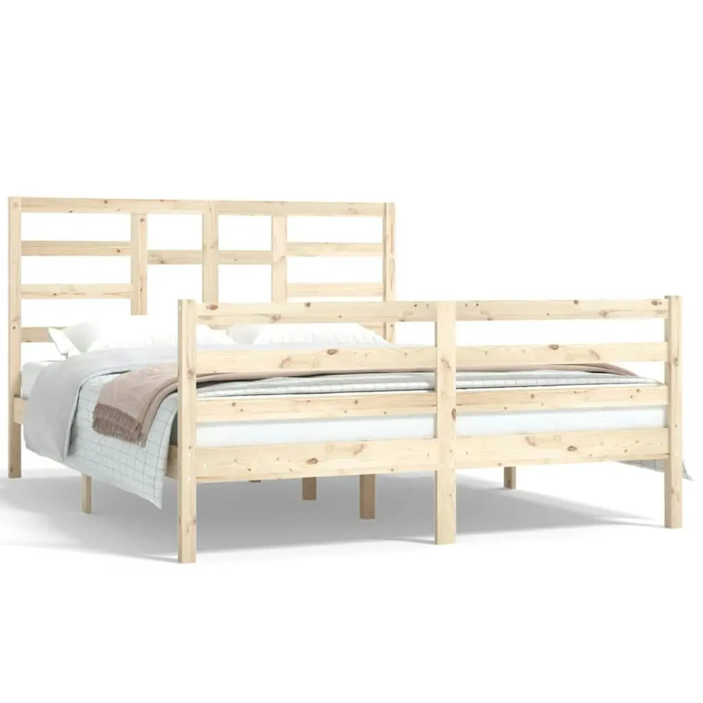 Bed Frame without Mattress Solid Wood 150x200 cm 3105865