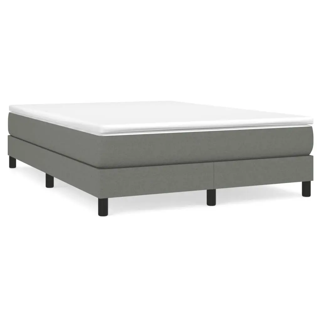 Bed Frame without Mattress Dark Grey Double Fabric 3120555