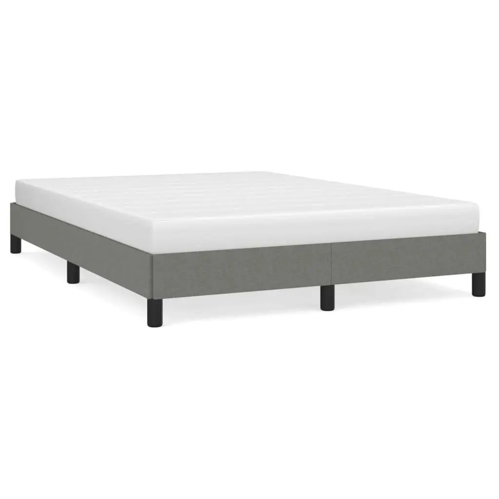 Bed Frame Dark Grey 153x203 cm Queen Size Fabric 346762