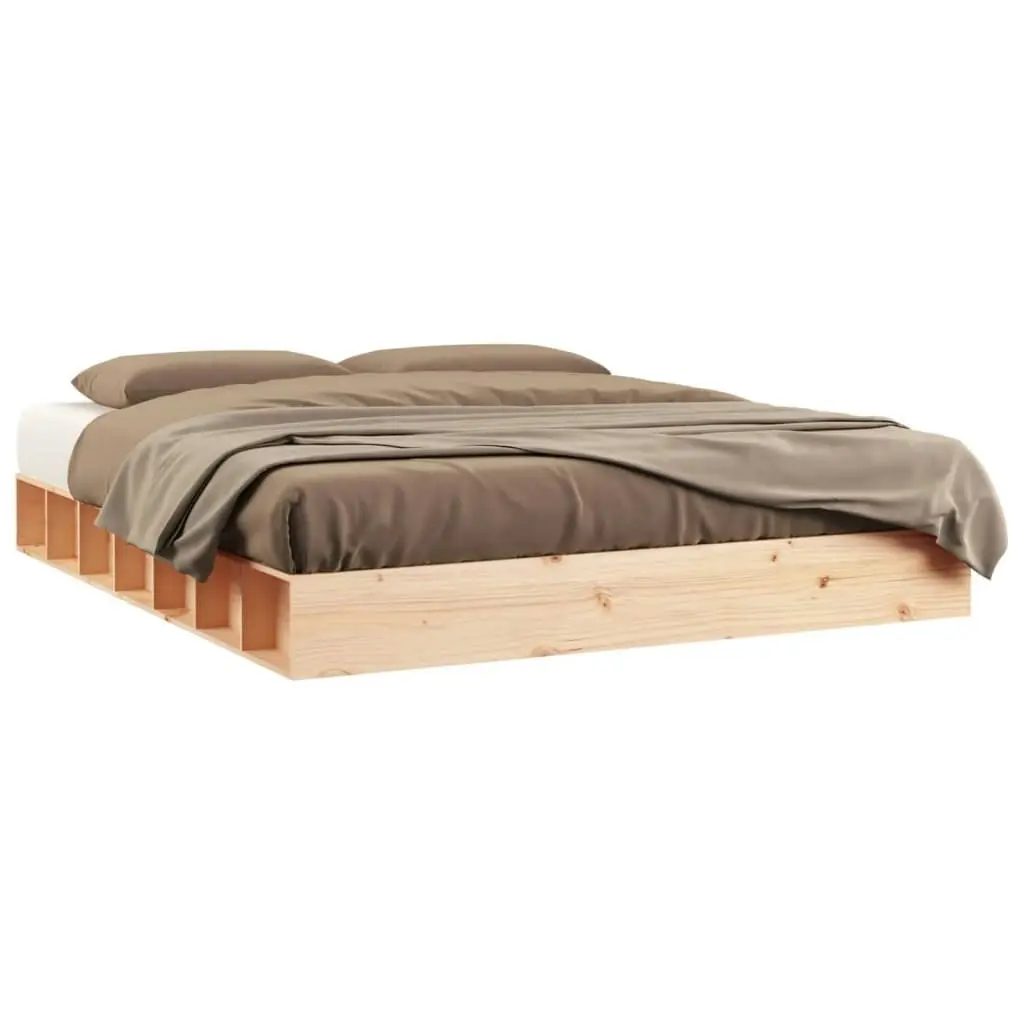 Bed Frame 153x203 cm Queen Size Solid Wood 820671