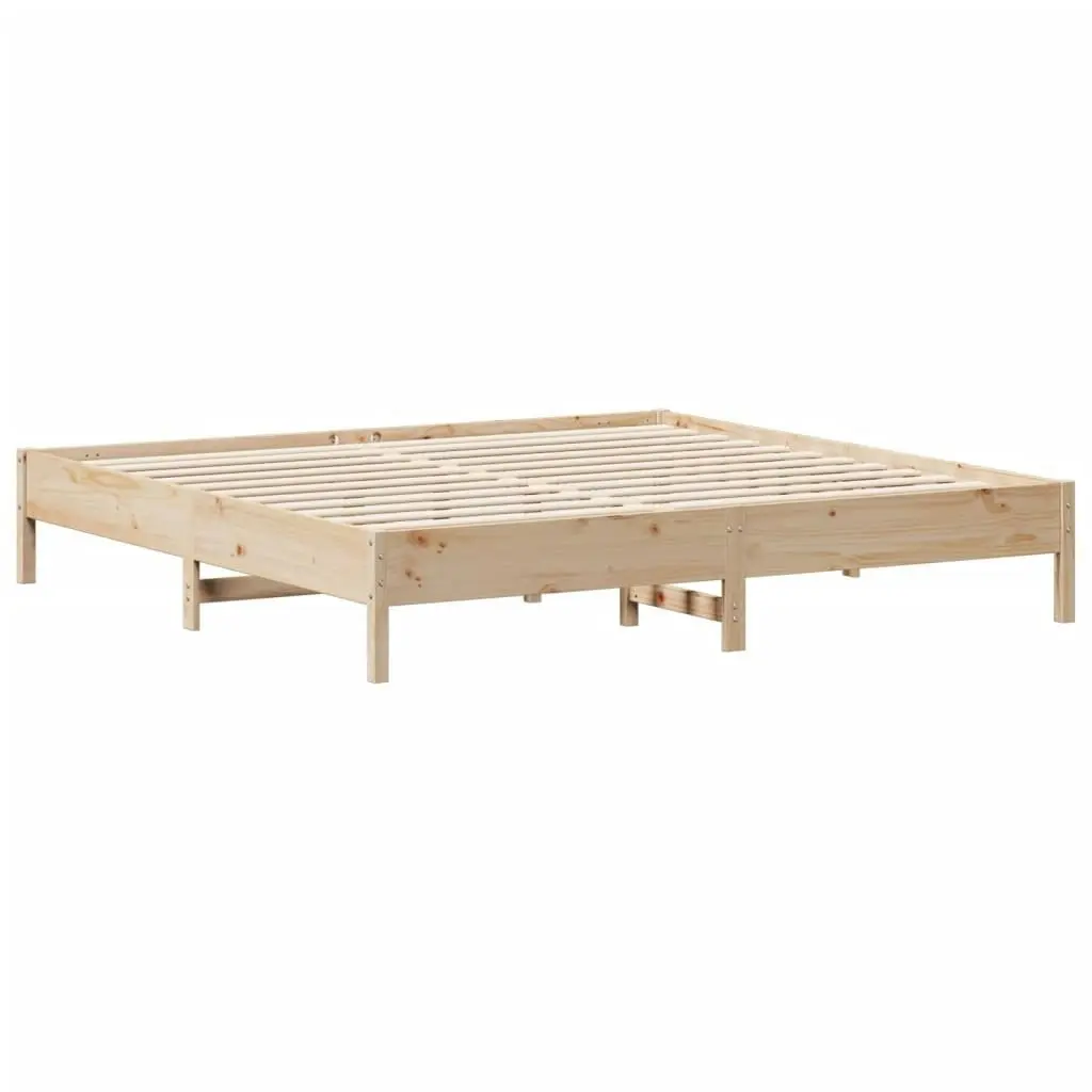 Bed Frame without Mattress 183x203 cm King Solid Wood Pine 842686