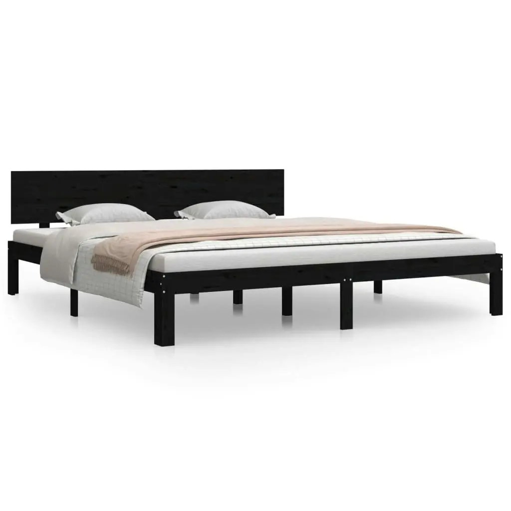 Bed Frame without Mattress Black 183x203 cm King 810514