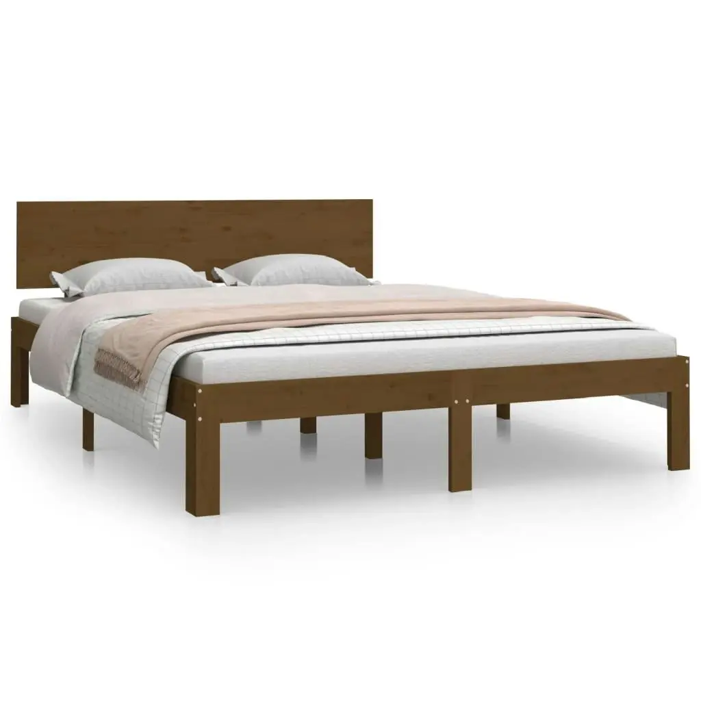 Bed Frame without Mattress Honey Brown 135x190 cm 810473