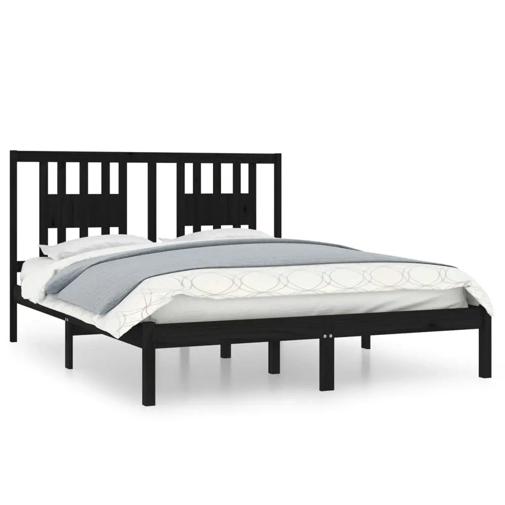 Bed Frame without Mattress Black Solid Wood 150x200 cm 3104072