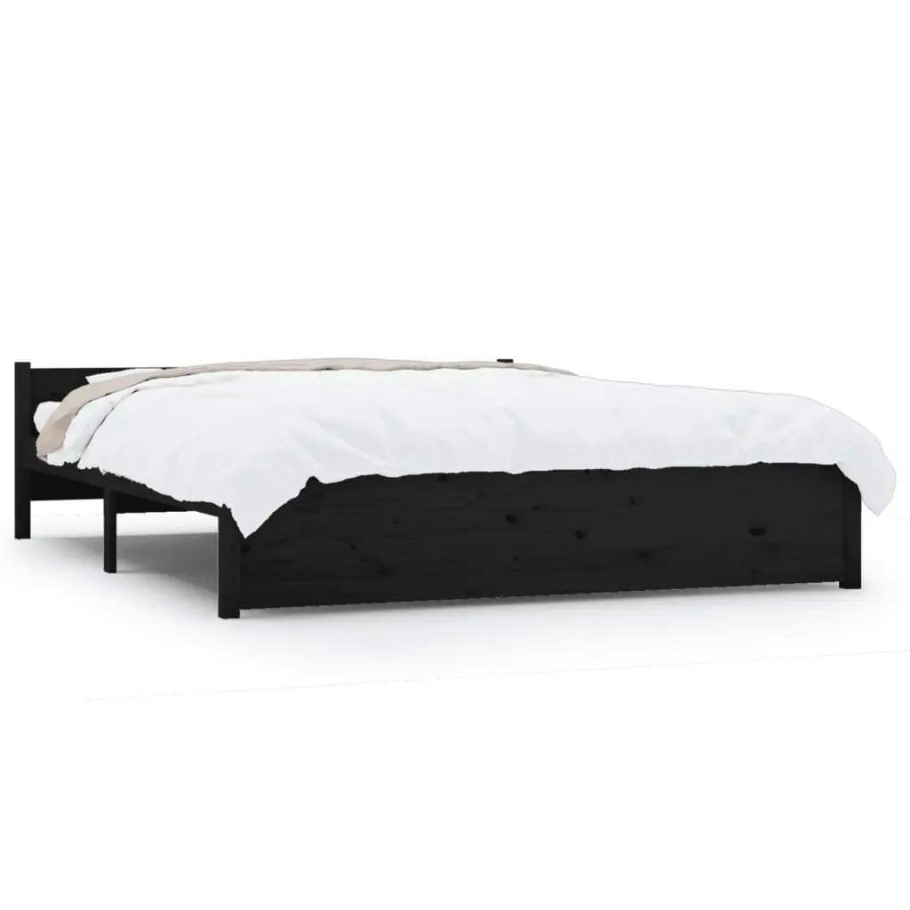 Bed Frame without Mattress Black Solid Wood 150x200 cm 815053