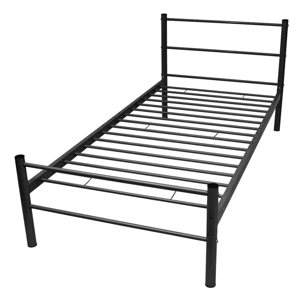 Bed Frame Black Metal 106x203 cm King Single Size 247486