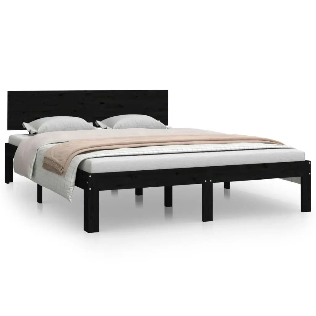 Bed Frame without Mattress Black 135x190 cm 810474