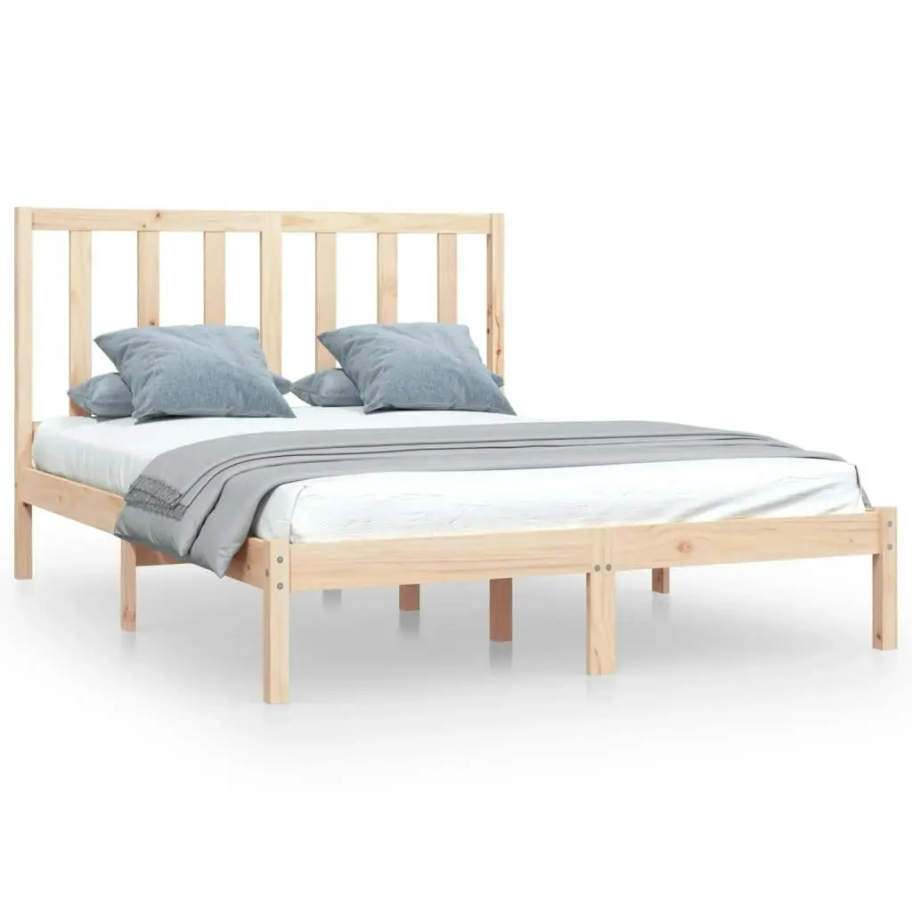 Bed Frame Solid Wood Pine 153x203 cm Queen Size 3105165