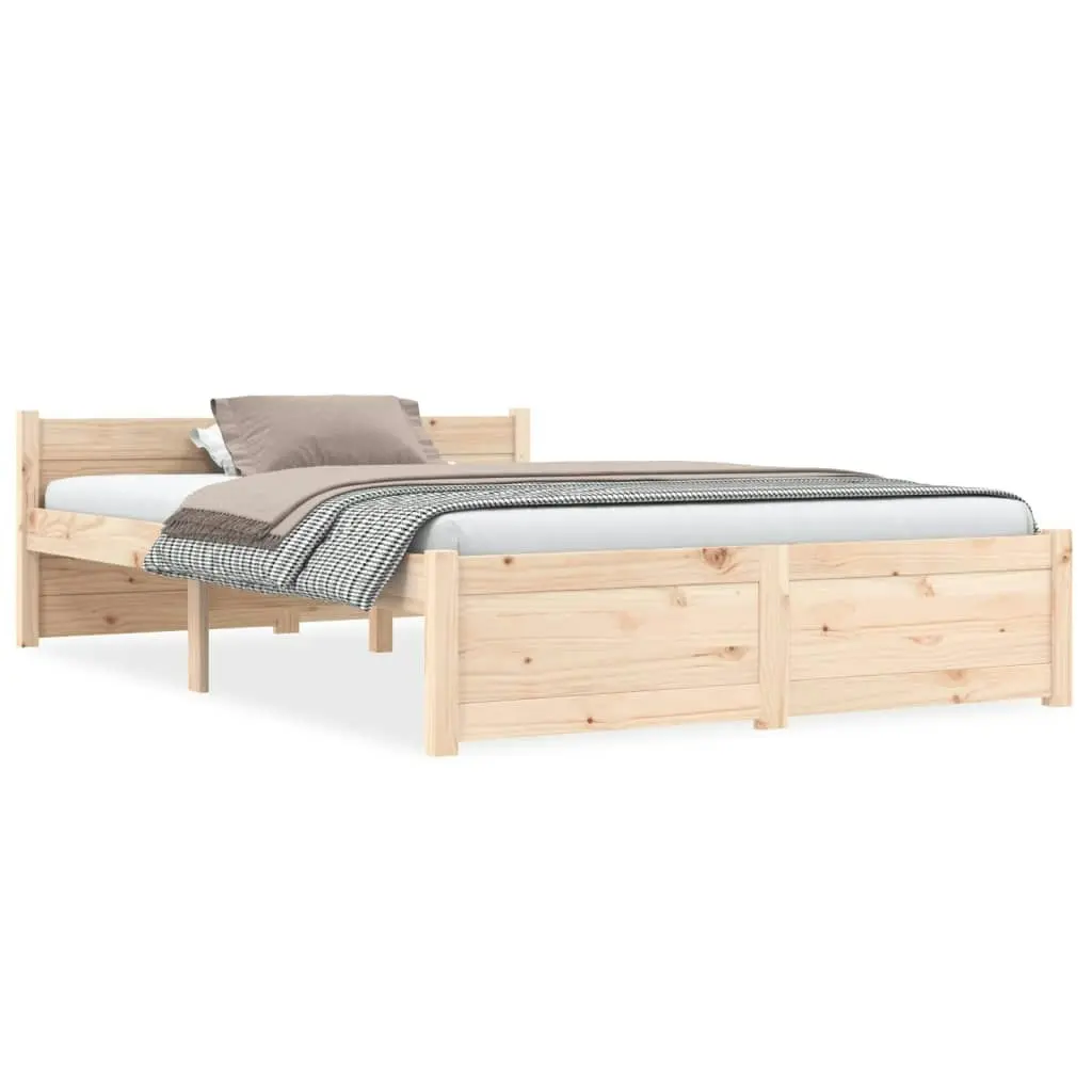 Bed Frame Solid Wood 137x187 cm Double Size 815019