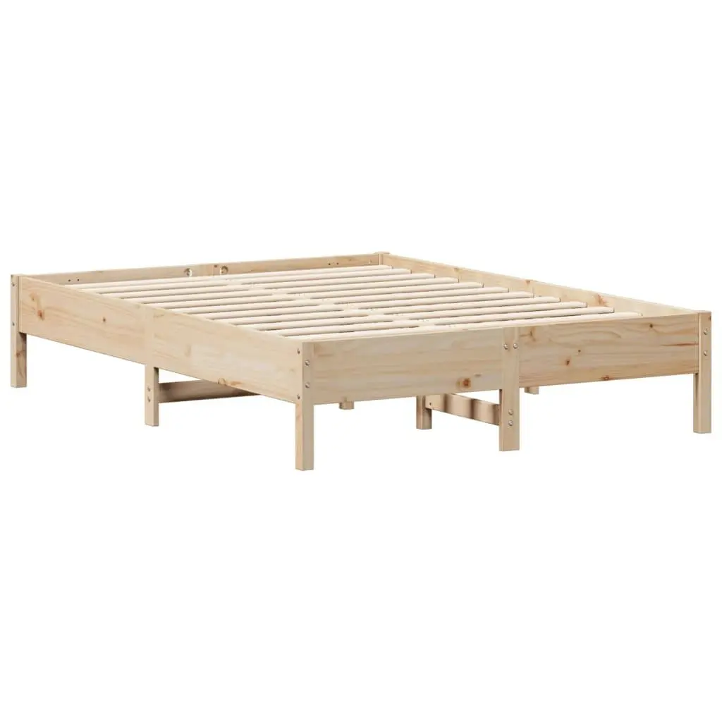 Bed Frame without Mattress 135x190 cm Solid Wood Pine 842718