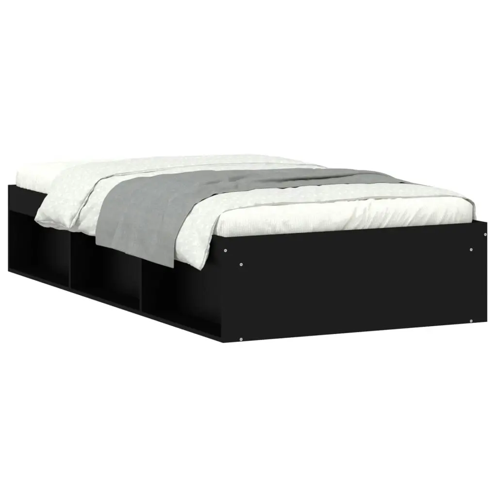 Bed Frame Black 92x187 cm Single Size 3203839