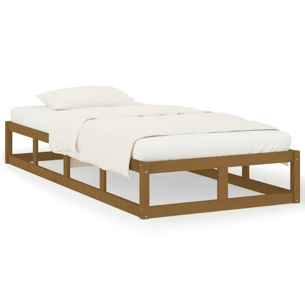 Bed Frame without Mattress Honey Brown 100x200 cm Solid Wood 820789