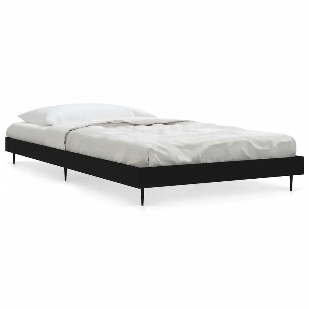 Bed Frame without Mattress Black 90x190 cm Engineered Wood 832302