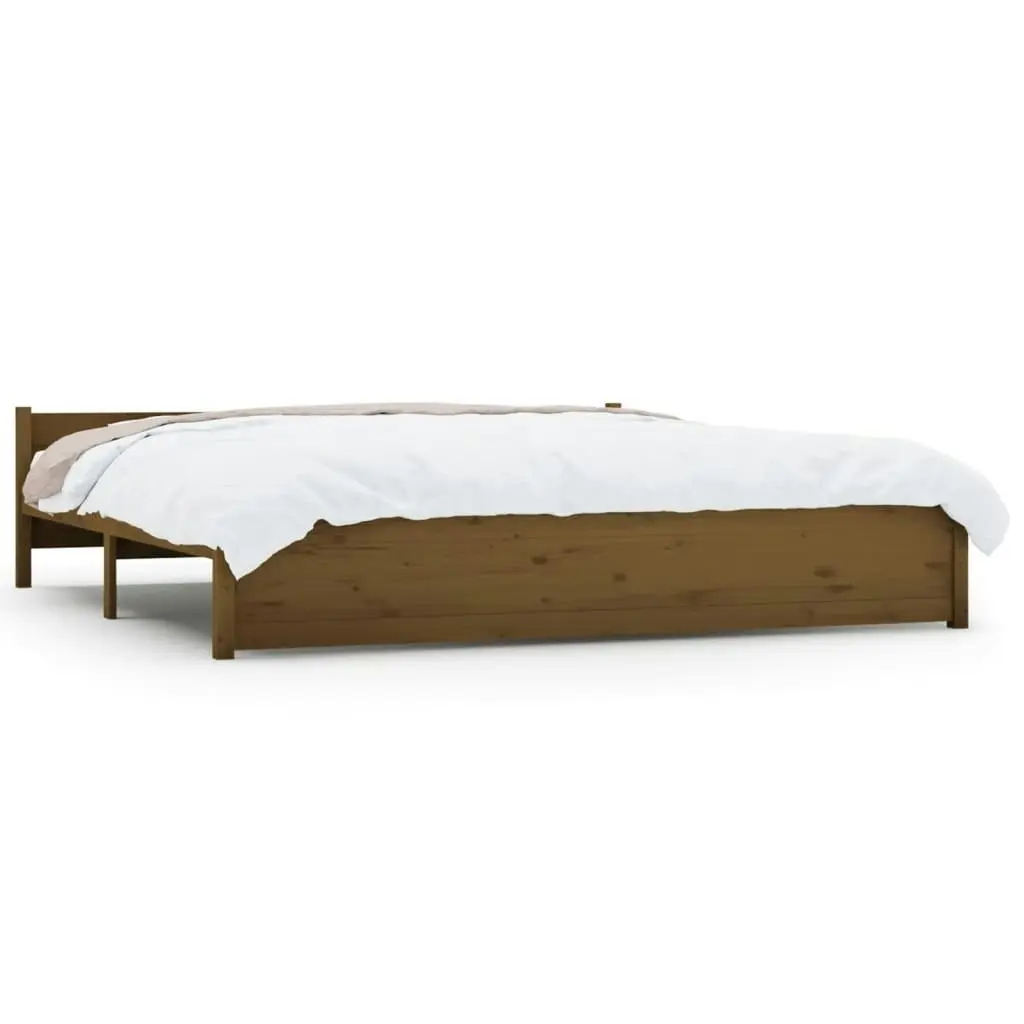 Bed Frame without Mattress Honey Brown Solid Wood 183x203 cm King 815062