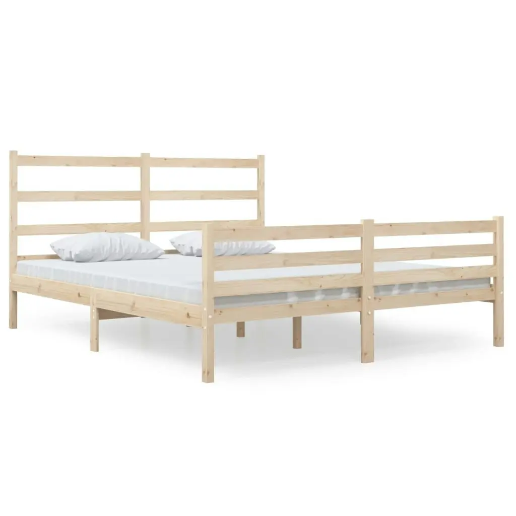 Bed Frame Solid Wood Pine 153x203 cm Queen Size 3103718