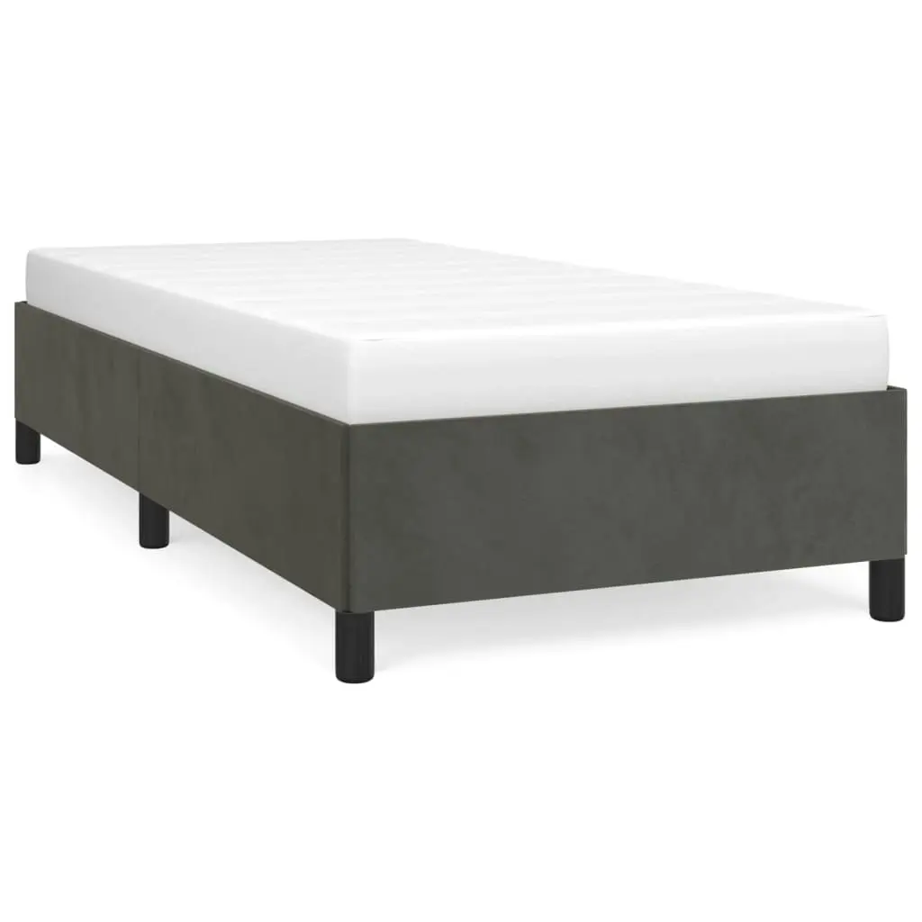 Bed Frame without Mattress Dark Grey King Single Velvet 347366