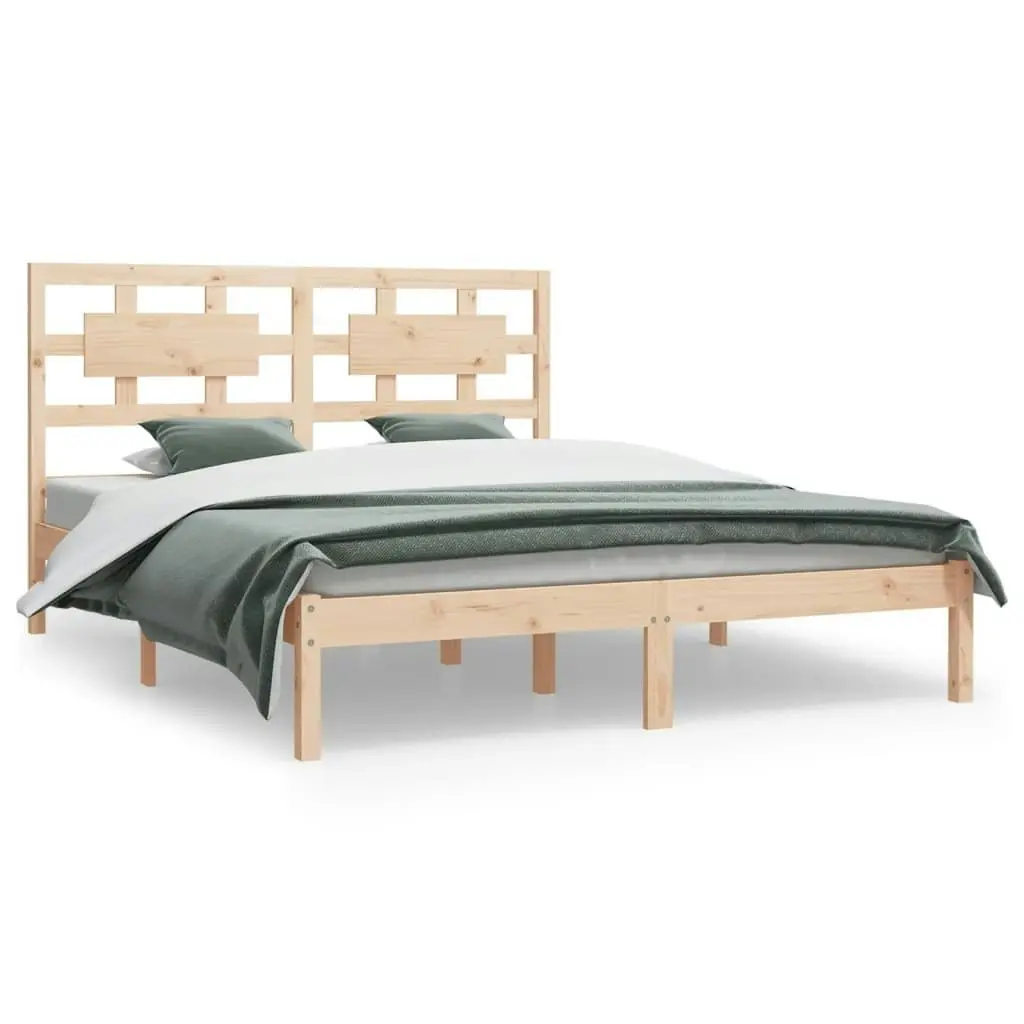 Bed Frame without Mattress 183x203 cm King Solid Wood Pine 3107368