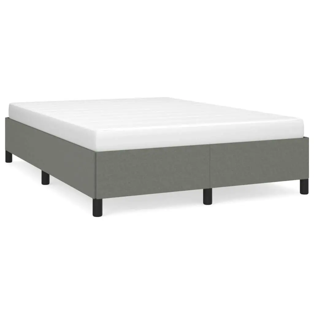 Bed Frame without Mattress Dark Grey 137x187 cm Double Fabric 347105