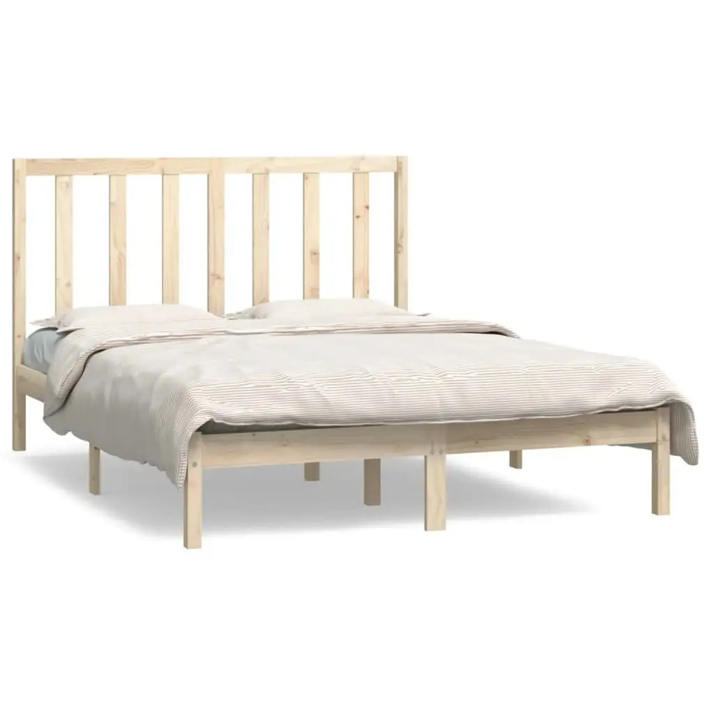 Bed Frame Solid Wood Pine 137x187 cm Double Size 3106613