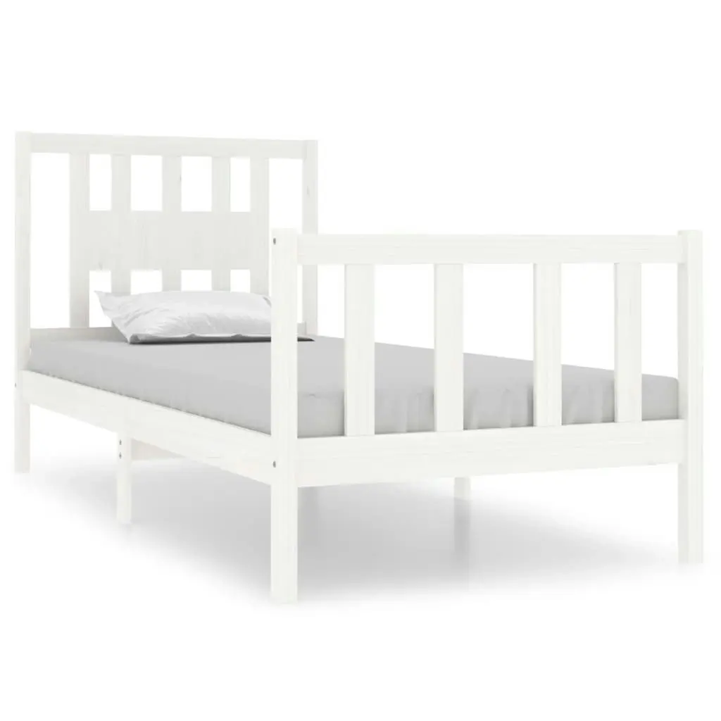 Bed Frame without Mattress White Solid Wood 90x190 cm 3104094