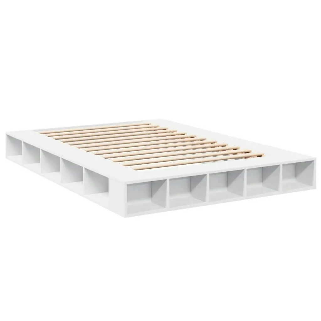 Bed Frame White 150x200 cm Engineered Wood 3280468