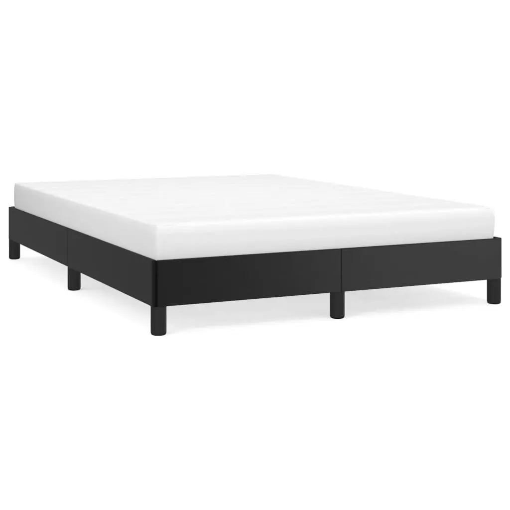 Bed Frame Black 153x203 cm Queen Size Faux Leather 346934