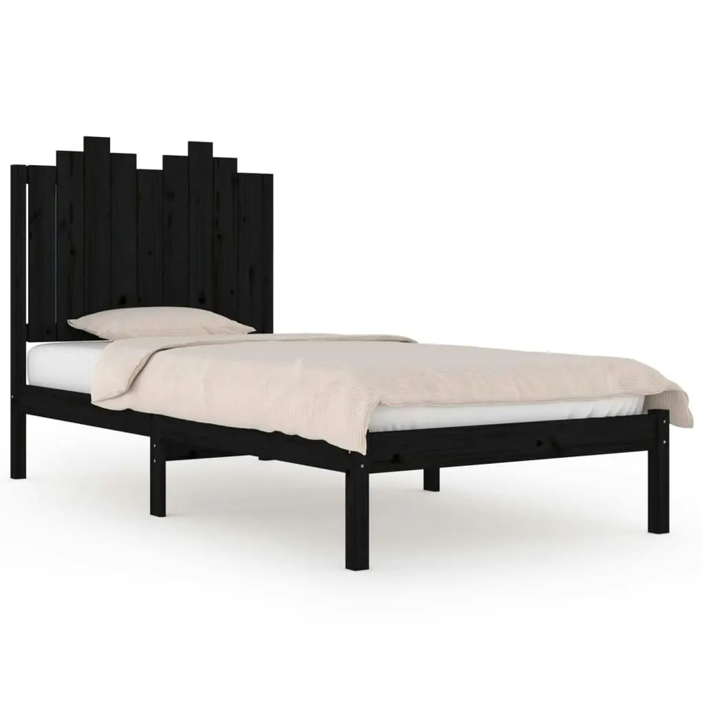 Bed Frame without Mattress Black Solid Wood 90x190 cm 3103747