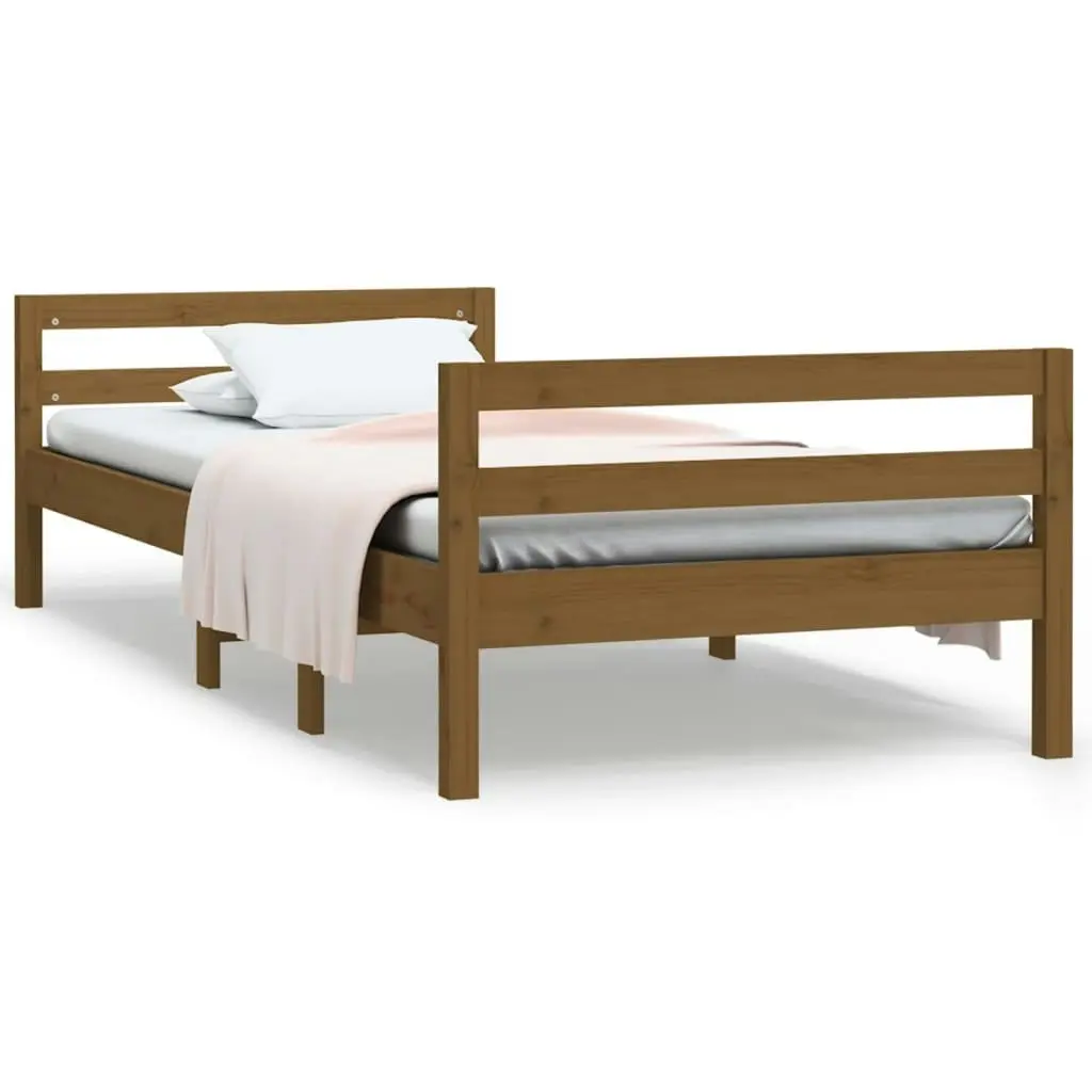 Bed Frame without Mattress Honey Brown 90x190 cm Solid Wood Pine 821637