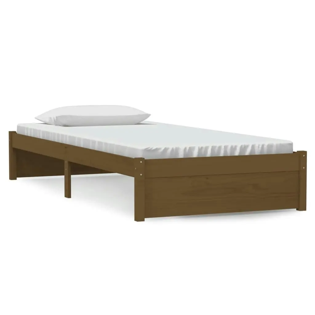 Bed Frame without Mattress Honey Brown Solid Wood 90x190 cm 814917