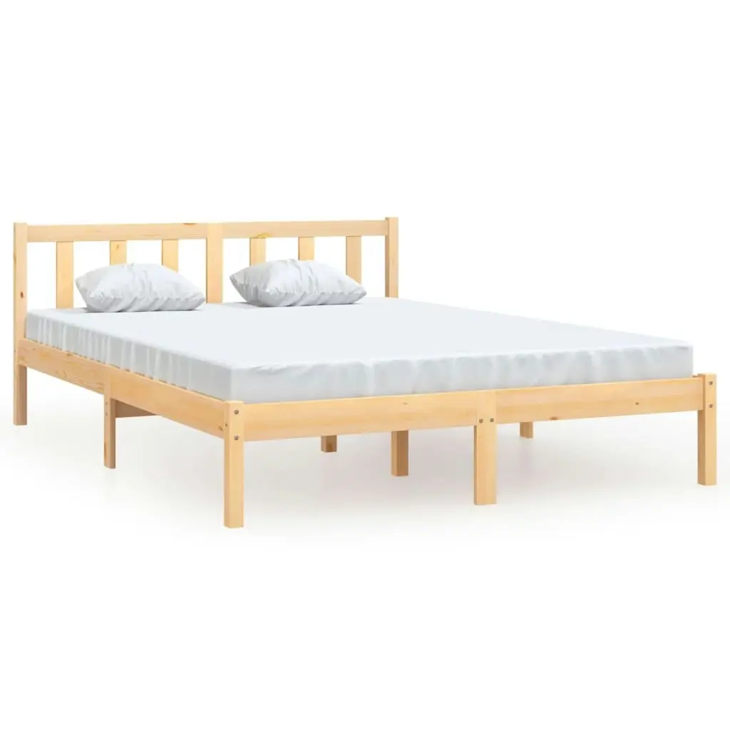 Bed Frame without Mattress Solid Wood 135x190 cm 810057