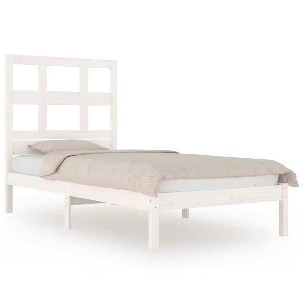 Bed Frame without Mattress White 90x190 cm Solid Wood Pine 3104444