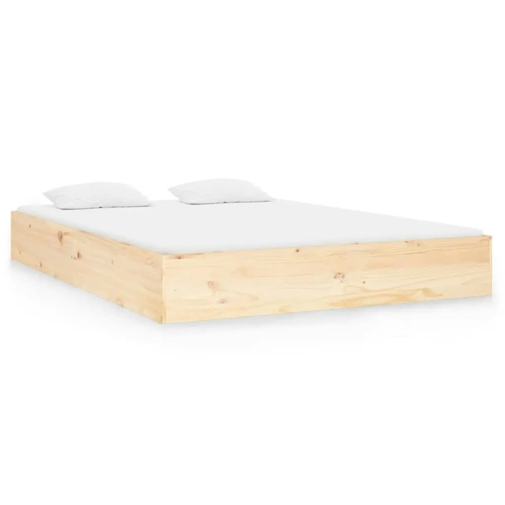 Bed Frame without Mattress Solid Wood 135x190 cm 820077