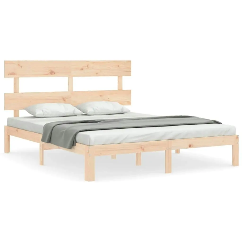 Bed Frame without Mattress 150x200 cm Solid Wood Pine 3193536