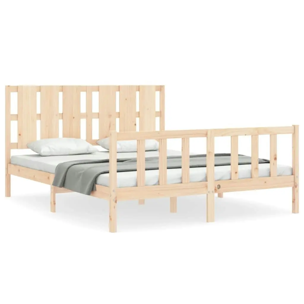 Bed Frame without Mattress 150x200 cm Solid Wood Pine 3192236