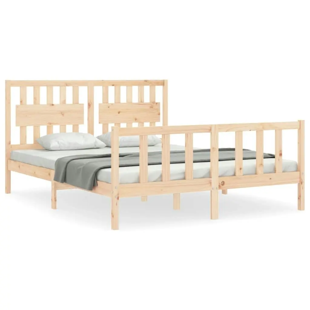 Bed Frame without Mattress 150x200 cm Solid Wood Pine 3192431