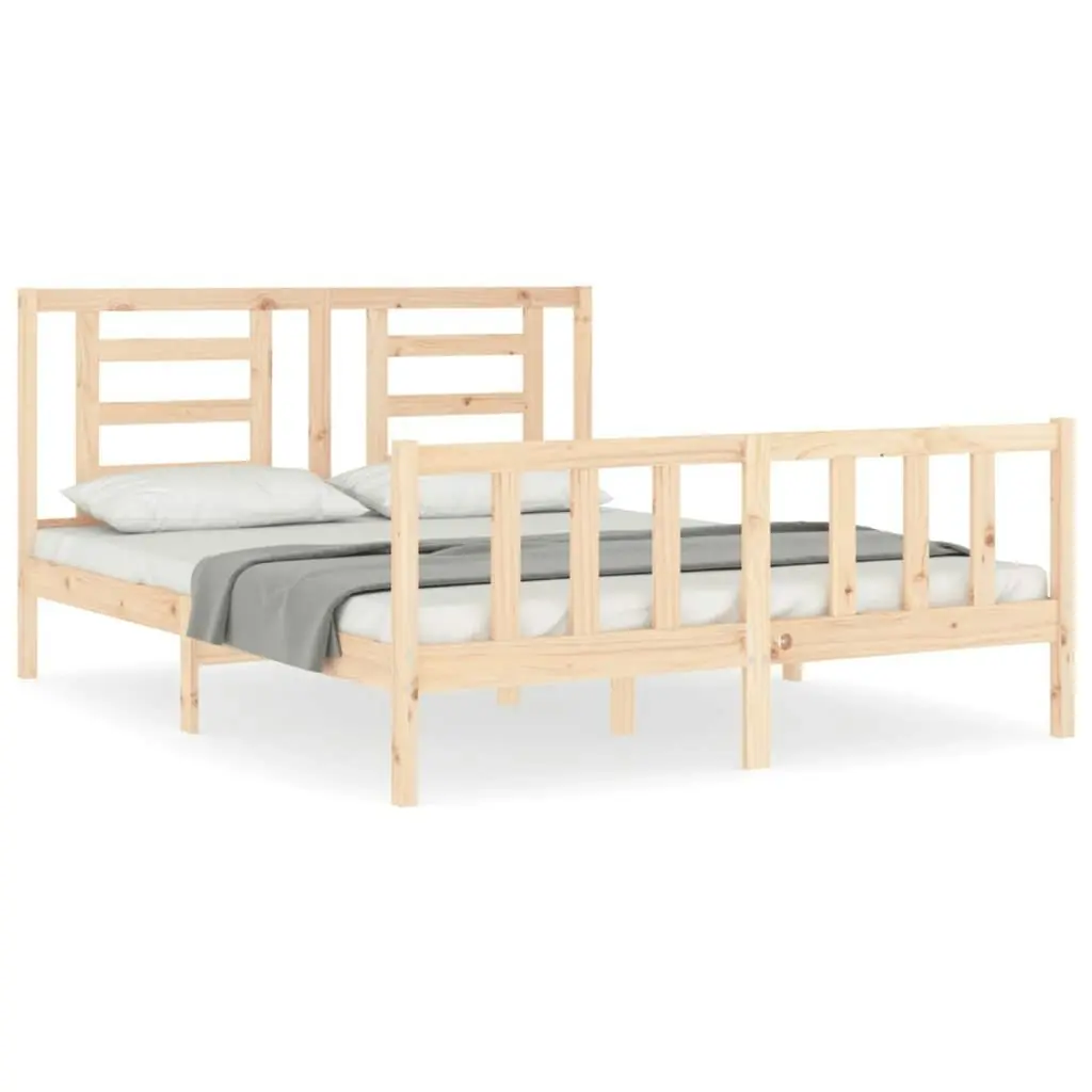 Bed Frame without Mattress 150x200 cm Solid Wood Pine 3192886