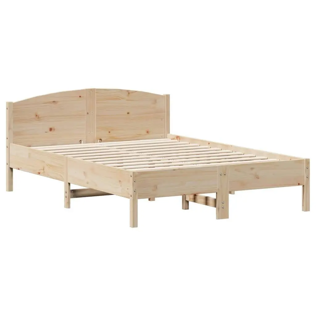 Bed Frame with Headboard 135x190 cm Solid Wood Pine 842606