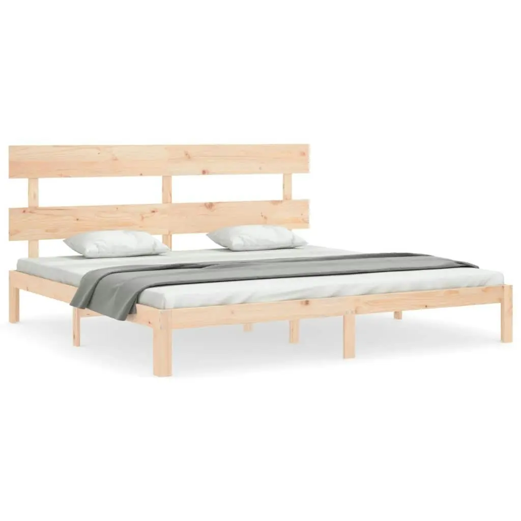 Bed Frame without Mattress 183x203 cm King Solid Wood Pine 3193546