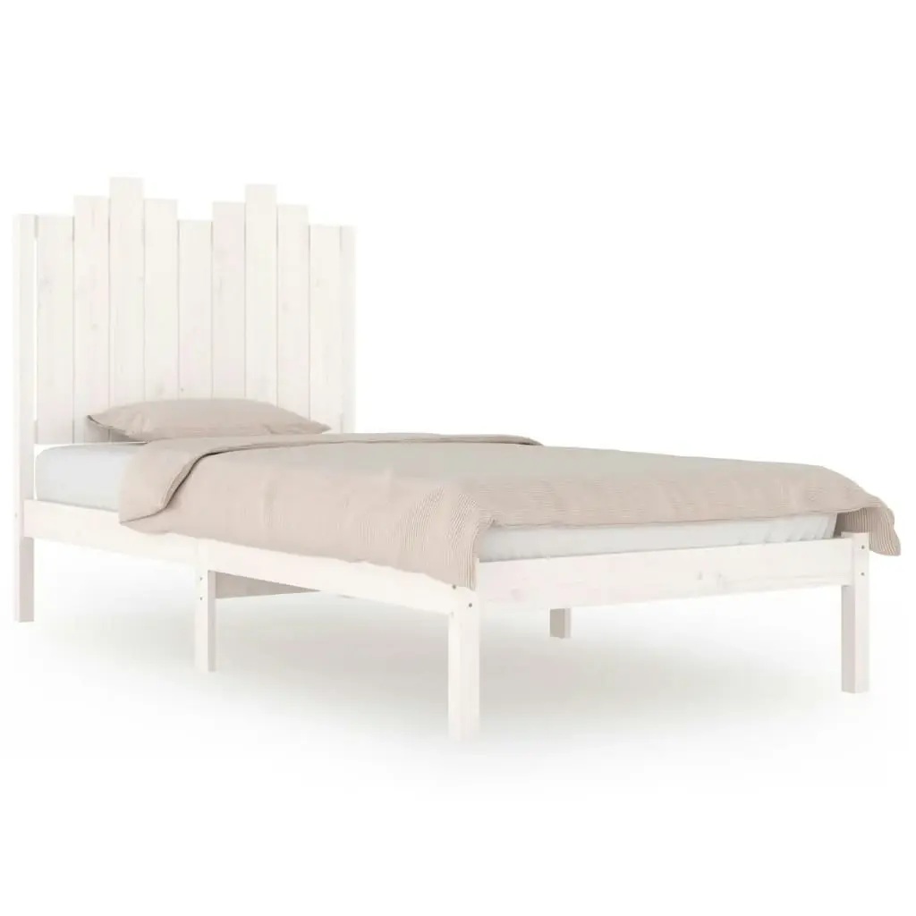 Bed Frame without Mattress White Solid Wood 90x190 cm 3103744